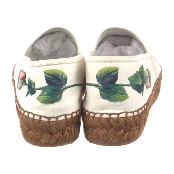 Dolce & Gabbana White and Pink Rose Print Espadrilles - Picture 5 of 7